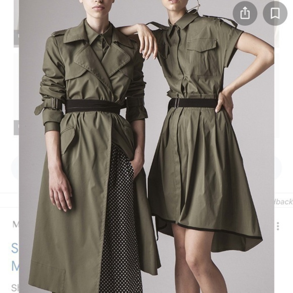 Smarteez Made in Italy, military, army style dress in olive green color, size 4